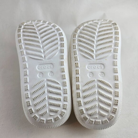 Crocs Classic Clog Kids Child 12 White Platform Slip On Sandals Shoes Gently use - Picture 8 of 10
